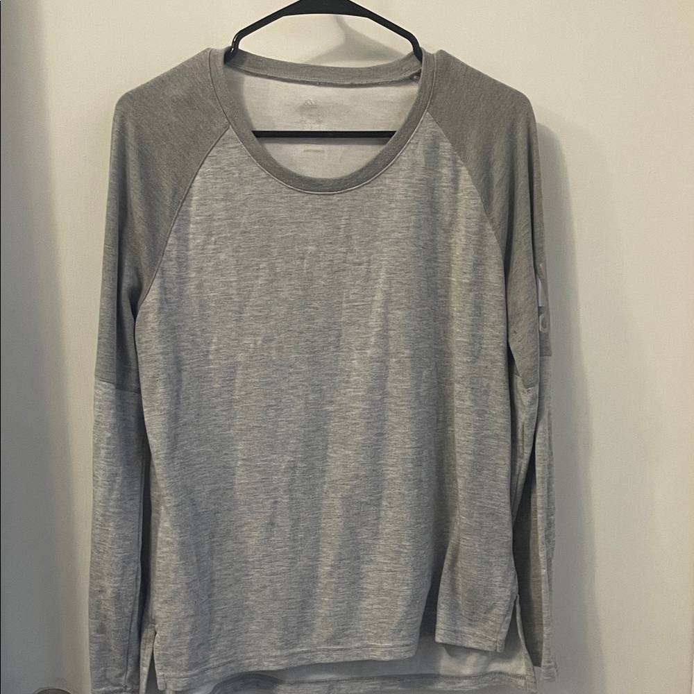 Adidas Gray Raglan Long Sleeve Shirt
